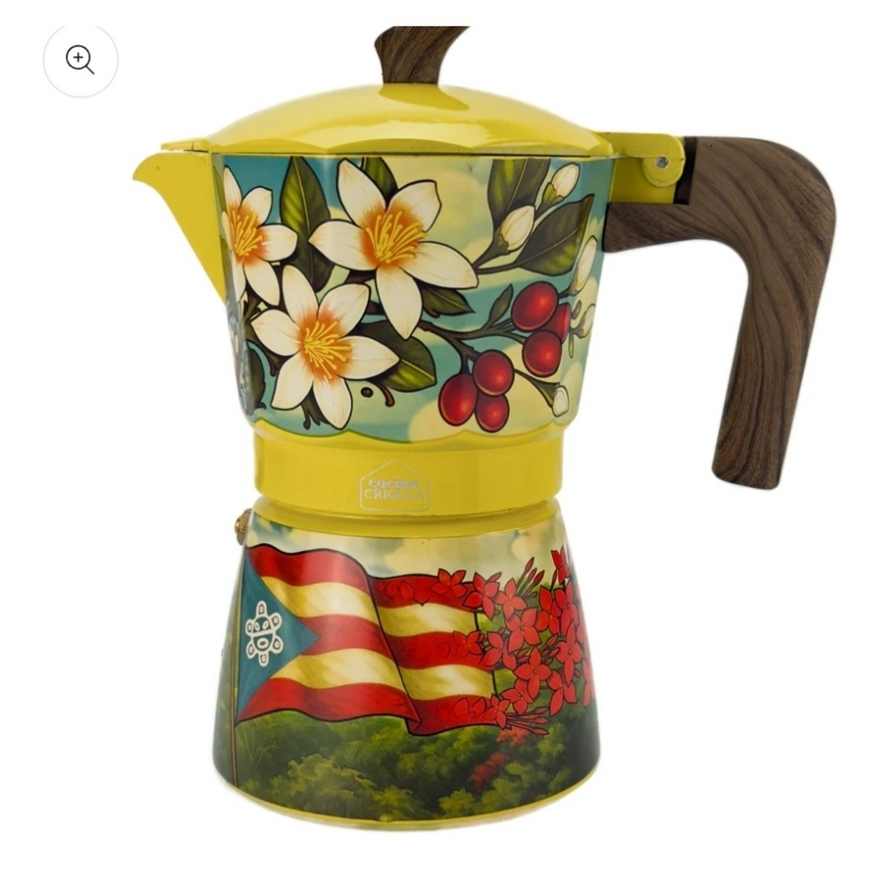 NIB Cocina Criolla Limited Edition Coffee Pot ( Greca) W/ Juan Salgado Design - Picture 6 of 7